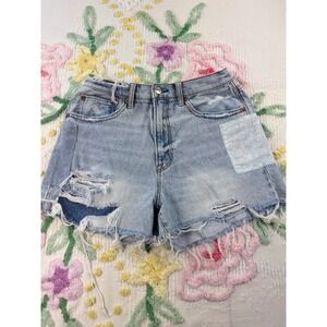 American Eagle Outfitters‎ Distressed Patchwork Denim Shorts Women Size 6